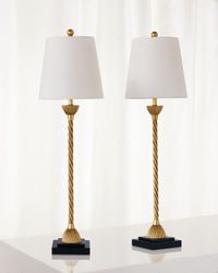 Delfern Gold Buffet Lamps, Set of 2