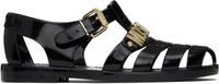 Moschino Sandales noires en caoutchouc à ferrures à logo