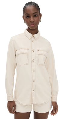 FRAME The Trapunto Shirt Vanilla Bean M