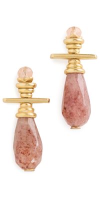 Brinker + Eliza Helen Earrings Strawberry Quartz One Size