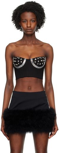 AREA Black Crystal Watermelon Cup Bustier