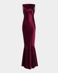 Ambrosia Satin Open-Back Gown