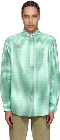 Polo Ralph Lauren Green & White Classic Fit Gingham Oxford Shirt