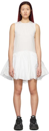 MSGM White Jacquard Taffeta Dress