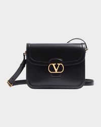 Men's Brass VLogo Leather Shoulder Bag