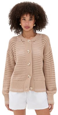 Varley Kris Relaxed Fit Knit Cardigan Light Taupe XXS