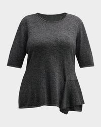 Plus Size Cashmere Lurex Peplum Top