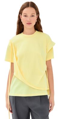 Meryll Rogge Draped T-Shirt Pale Yellow XS