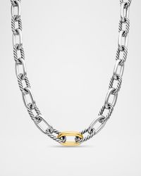 DY Madison Chain Necklace in Silver with 18K Gold, 13.5mm