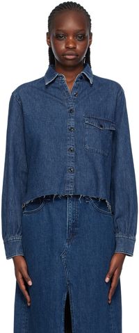 rag & bone Chemise Maxine bleu marine en denim