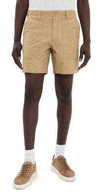 Taylor Stitch Surplus Shorts Khaki Reverse Sateen 34
