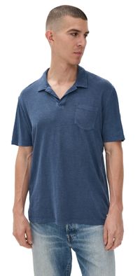 Marine Layer Hemp Cotton Polo Vintage Indigo S