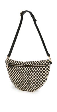 Clare V. Grande Fanny Bag Black/Cream Check One Size
