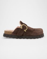 Zaida Merino Wool-Lined Suede Clogs