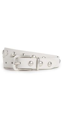 Anderson's Slim Studded Suede Belt Ecru F4 70