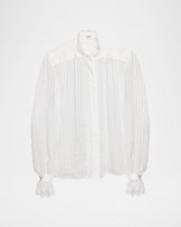 Tonal Striped Silk Blouse