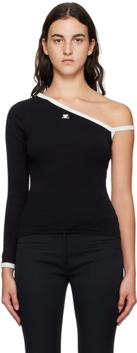 Courrèges T-shirt asymétrique noir