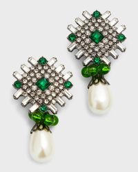 Crystal Top with Pearly Drop Clip Earrings