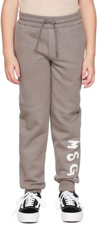 MSGM Kids Kids Gray Logo Lounge Pants