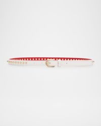 Cabata Paris Spike Skinny Belt in Calf Leather