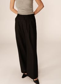 Grace Et Mila - Pantalon large en lin mélangé - Taille L - Noir