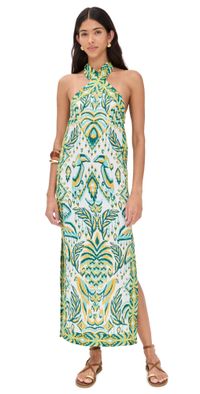 FARM Rio Tropical Tapestry Off-White Halter Neck Dress Tropical Tapestry Off White XXS