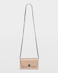 Anouk Lizard-Print Clutch Bag w/ Chain