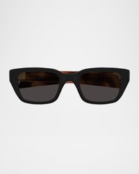 Unisex BV1393S Acetate Rectangle Sunglasses