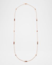 Faro Necklace in 18K Rose Gold with Cube Elements, White Diamonds, Sapphires and Rubies