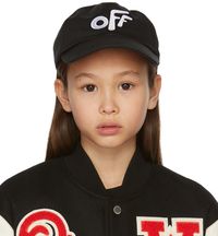 Off-White Kids Black Stamp Baseball Cap