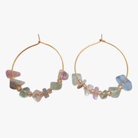 Ginandger - Boucles d'oreilles fluorite - Taille Unique - Bleu