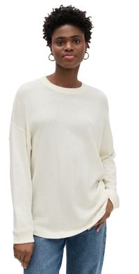 Jenni Kayne Boyfriend Long Sleeve Tee Ivory S