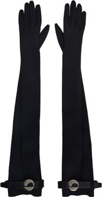 Coperni Gants noirs en jersey à sangle de style ceinture à logo