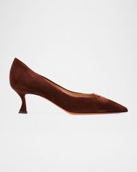 55mm Sabine Suede Buckle Pumps
