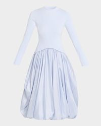 Kenlie Long-Sleeve Bubble Midi Dress