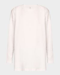 Side Panelled Round Neck Long Sleeve T-Shirt (Mid Plus Length)