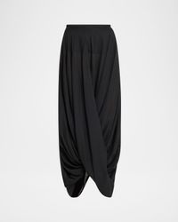 Draped Cocoon Maxi Skirt