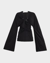 Salacia Ruched Long-Sleeve Blouse