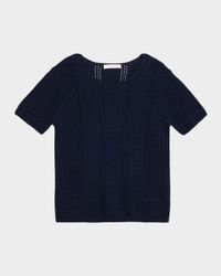 Jayden Shrunken Short-Sleeve Knit Top