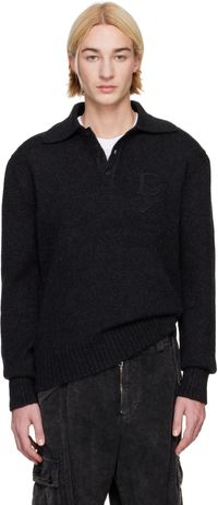 Dolce&Gabbana Gray Long-Sleeved Wool Polo