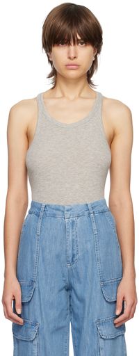 Frame Débardeur gris en tricot côtelé