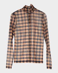 Sulley Plaid Turtleneck Top