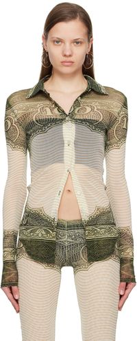 Jean Paul Gaultier Green & Off-White 'The Cartouche' Shirt