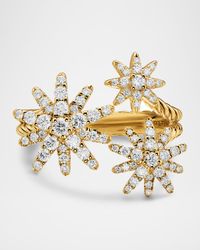 Starburst Multi Star Ring with Diamonds in 18K Gold, 17.7mm
