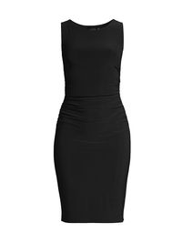 Women's Sleeveless Shirred Waist Dress - Black - Size Large
