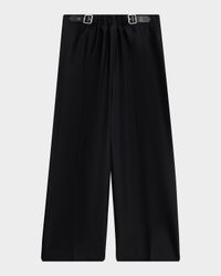 Belt Cinched Wide-Leg Trousers