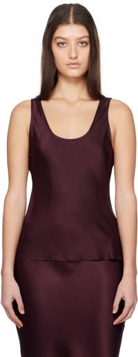 ANINE BING Burgundy Lea Tank Top