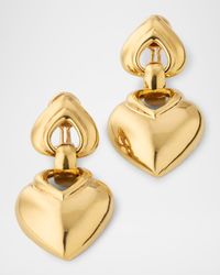 Estate Turi 18K Yellow Gold Heart Shape Dangle Earrings