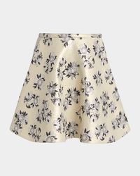 Floral Brocade Mini Skirt