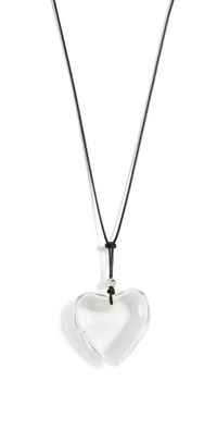 By Adina Eden Icy Puffy Heart Pendant Necklace Clear One Size